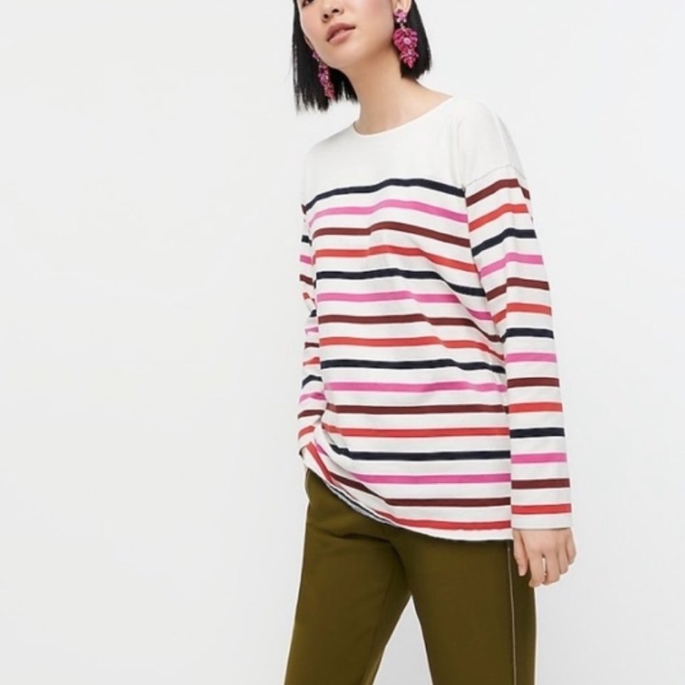 J.Crew Striped boatneck cotton tunic top